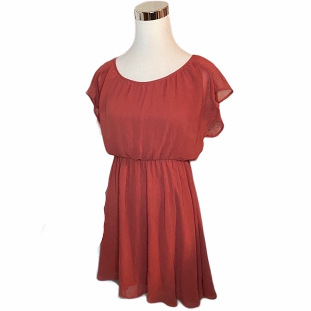 Lush Copper Flowy Dress EE33